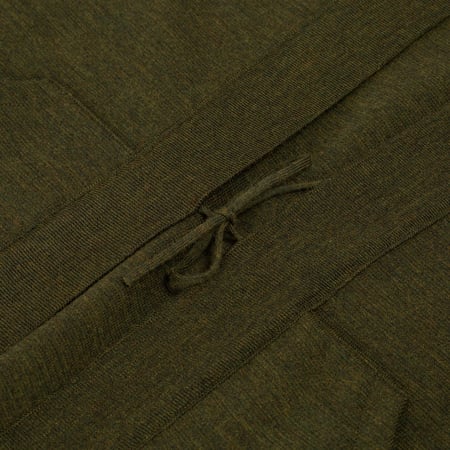 détail cordon Le-Minor-x-Flâneurs-gilet-Milano-Noragi-vert-olive-chiné