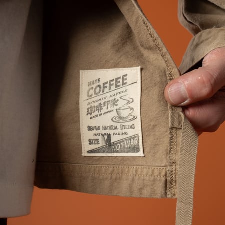 image tag flâneurs-Seuvas-jacket-8oz-Canvas-Wing-Collar-Shirt-Jacket-Coffee