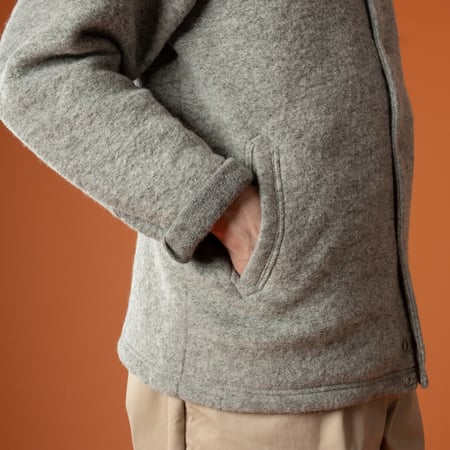 image-porté-detail-flâneurs-JACKMAN-Wool-Collarless-Jacket-Heather-L