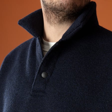 JACKMAN Wool Himo Polo - Navy