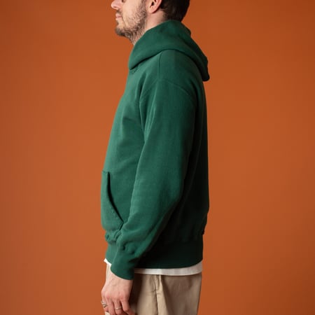 Sweatshirt Capuche Dubble Works Loop Wheel” Hoodie Green porté side