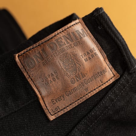 image leather patch flâneurs-ONI-DENIM-622ZR-BK-20oz-Secret-Black-Denim-Relaxed-Tapered (6)