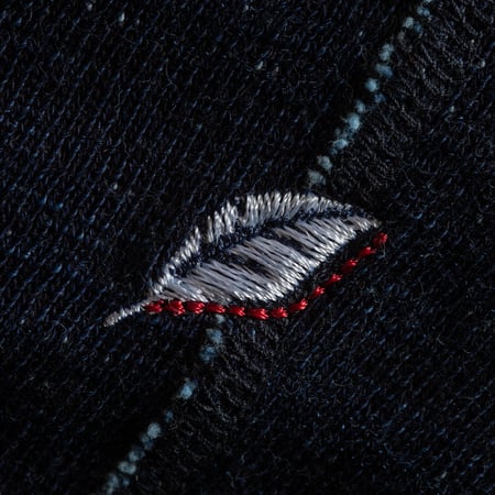 Detail_PURE BLUE JAPAN / Knitted Slub Yarn Hoodie Indigo_texture_feuille