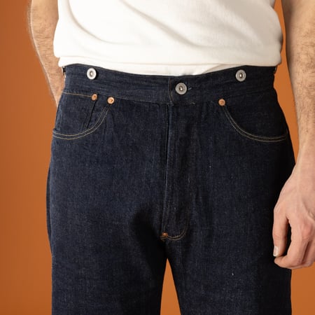 image worn back TCB No.2 Jeans Selvedge 1980 One Wash 11.4oz Selvedge