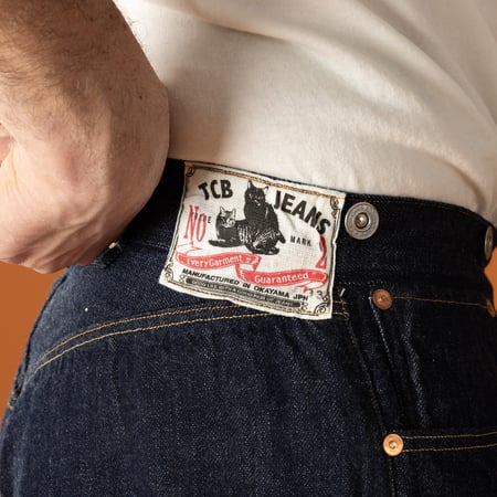 Back detail image of TCB No.2 Jeans Selvedge 1980 One Wash 11.4oz Selvedge
