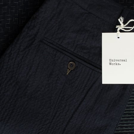 image flâneurs UNIVERSAL WORKS Military Chino Ospina Cotton Dark Navy détail poche
