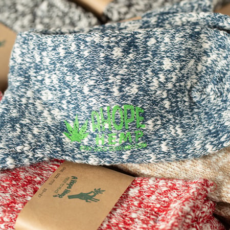 Image flâneurs chausettes en chanvre A Hemp Crew Socks Indigo logo