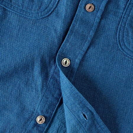 F3507 Indigo Panama Double Gauze Blue