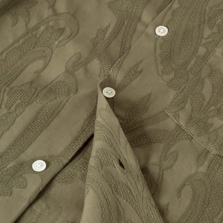 detailinside loafers Portuguese Flannel Summer Paisley Short Sleeve Olive