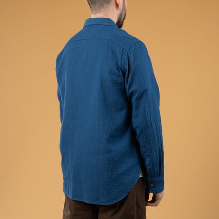 F3507 Indigo Panama Double Gauze Blue