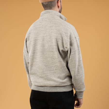 Image flâneurs JACKMAN  GG Sweat Half-Zip Heather Gray porté de dos