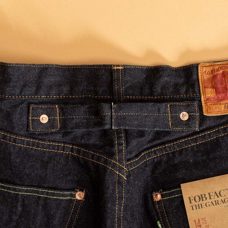 Image flâneurs FOB FACTORY  F165 Garage 5P Selvedge Denim martingale