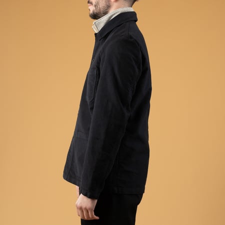 Front view image, thumbnail of strollers, VETRA Navy French Moleskin Weaved Jacket profile.