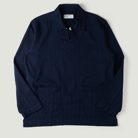 Image_Flâneurs_UNIVERSAL WORKS_Surchemise_Smock Overshirt Indigo Herringbone Denim_Vignette