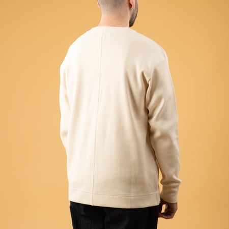 NITTO KNITWEAR Vahe Long Sleeve T-Shirt Natural images of loafers worn from the back