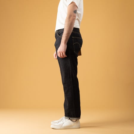 ONI DENIM 288 15oz Low Tension Denim pictures of loafers worn from the side