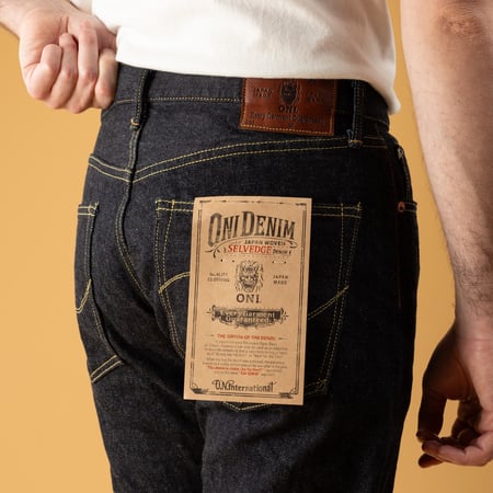 ONI 15oz Low Tension Selvedge Denim Wanderers with Worn Leather Patch