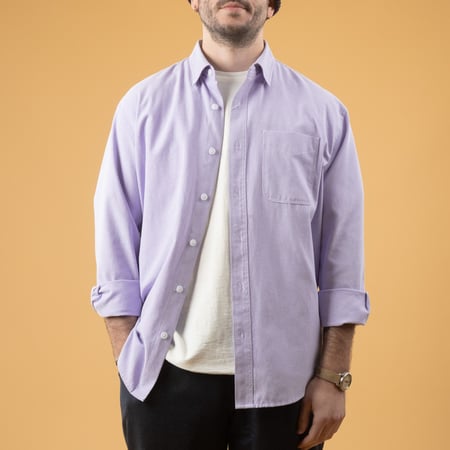 Image flâneurs porté chemise FRIZMWORKS OG Oxford Oversized Shirt Purple