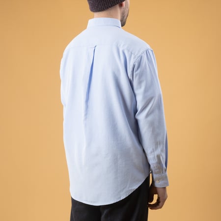 Image flâneurs porté de dos chemise FRIZMWORKS OG Oxford Oversized Shirt Blue