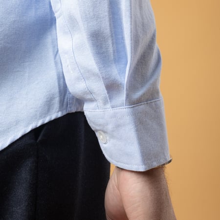 Image flâneurs porté détail manche FRIZMWORKS OG Oxford Oversized Shirt Blue