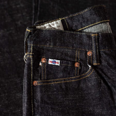 détail coin pocket flâneurs STUDIO D'ARTISAN 15oz GL3 Selvedge Denim