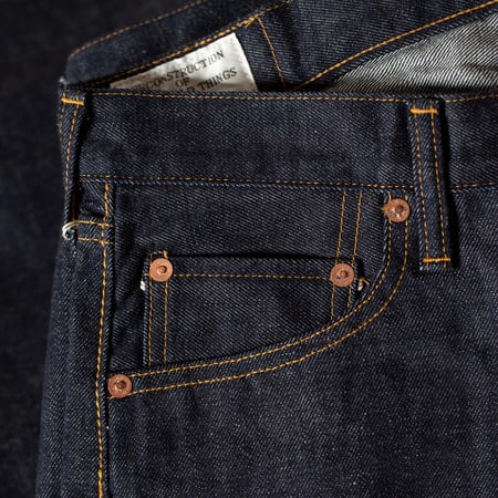 détail coin pocket flâneurs STUDIO D'ARTISAN 13oz Selvedge Denim