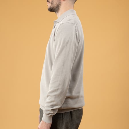 Image flâneurs pull MOONCASTLE Ice Cotton Poloneck Light Gray-profil
