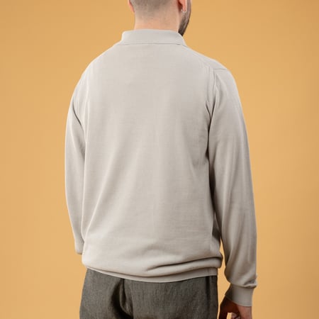 Image flâneurs pull MOONCASTLE Ice Cotton Poloneck Light Gray dos