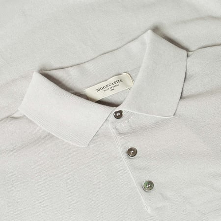 détail col flâneurs pull MOONCASTLE Ice Cotton Poloneck Light Gray