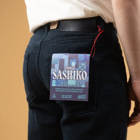 Image_Flâneurs_Pantalon-NAKED & FAMOUS / EasyGuy Indigo Sashiko_détail-flasher