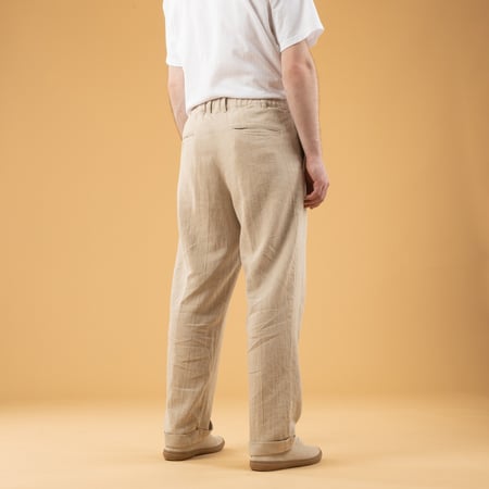 Image_Flâneurs_BEAMS PLUS / 2 Pleats Relax Trousers Linen Cotton Natural_de-dos