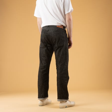 Image-flâneurs jeans-Studio-d'Artisant D1890B 13oz Black Loose Straight Selvedge Denim_de-dos