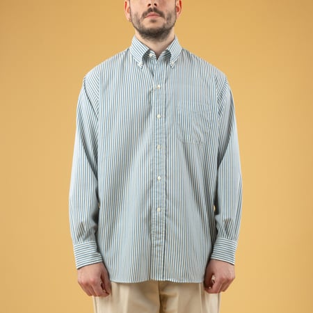 image flâneurs B.D Classic-Fit Wool Stripe Blue de face