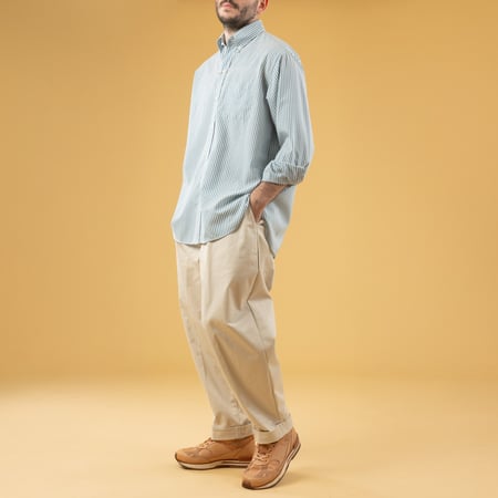 image flâneurs B.D Classic-Fit Wool Stripe Blue silhouette 1