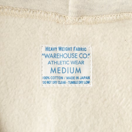 Image_Flâneurs_WAREHOUSE & CO. / lot. 487 Hooded Sweatshirt Oatmeal_Détail_Etiquette