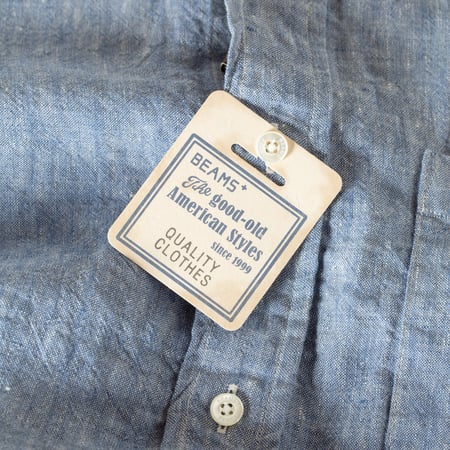 image détail flâneurs BEAMS PLUS B.D 1 40 Linen Chambray-4 tag