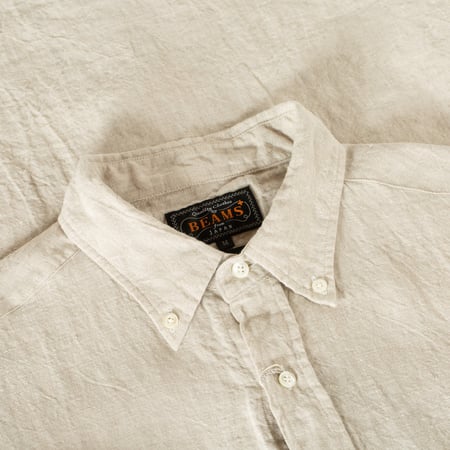 image détail  flâneurs col chemises en lin BEAMS PLUS B.D 1 40 Linen Chambray