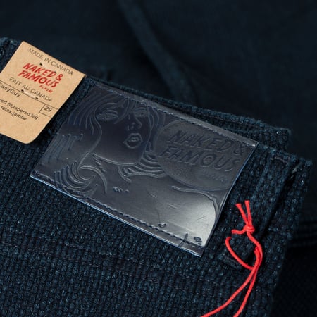 image flâneurs NAKED & FAMOUS Indigo Sashiko patch en cuir