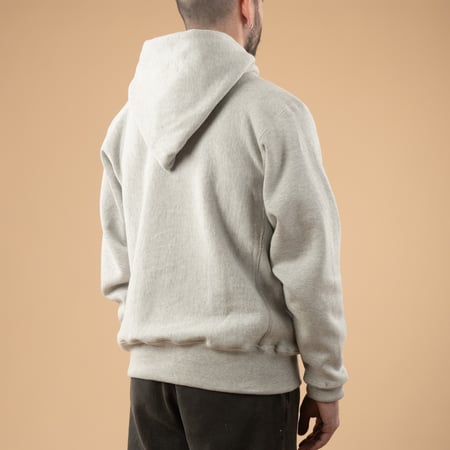 Image-FlâneursLot. 484 Plain Hooded Sweatshirt Heather-Greyt_de-dos