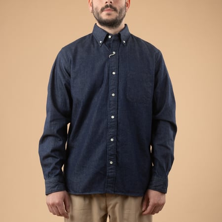 Image-Flâneurs_BEAMS PLUS / BD Denim Shirt Indigo Front-Facing