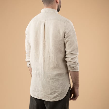 BEAMS PLUS B.D 1 40 Linen Solid Natural_de-dos