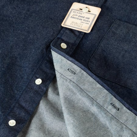 Image-Flâneurs_BEAMS PLUS / BD Denim Shirt Indigo_button placket detail