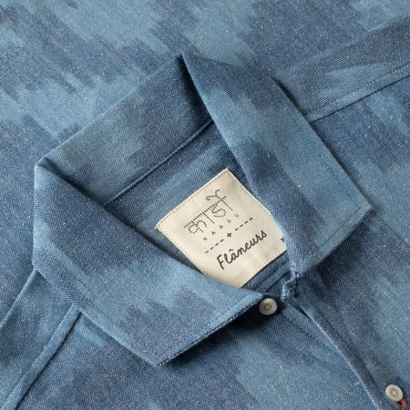 Image-Flâneurs_KARDO x FLÂNEURS / S/S Shirt Ikat détail col