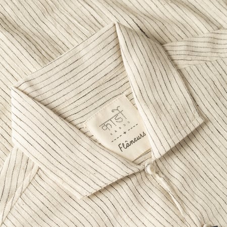 Image-Flâneurs_ Kardo x Flaneurs Shirt EMB21 Natural Stripe_Détail-col