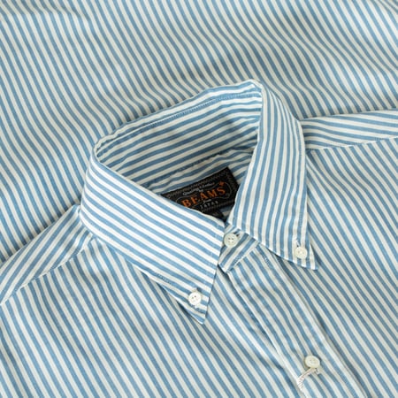 image flâneurs BEAMS PLUS B.D Classic-Fit Wool Stripe Blue détail col