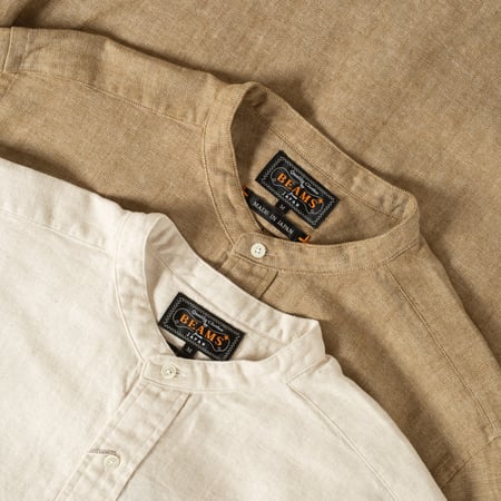 image flâneurs BEAMS PLUS  Band Collar Pullover Herringbone