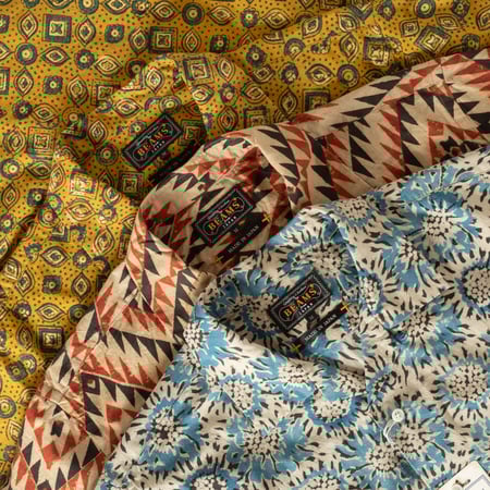 image flâneurs BEAMS PLUS_image flâneurs BEAMS PLUS_ PLUS Open Collar Shirt Block Print 1