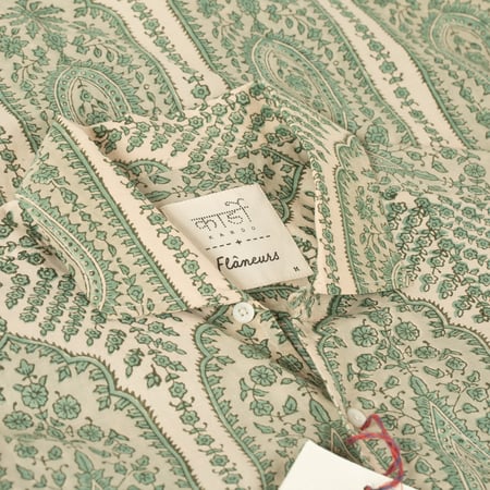 détail col 1 Flâneurs_KARDO x FLÂNEURS Shirt BP109 paisley green_Vignette
