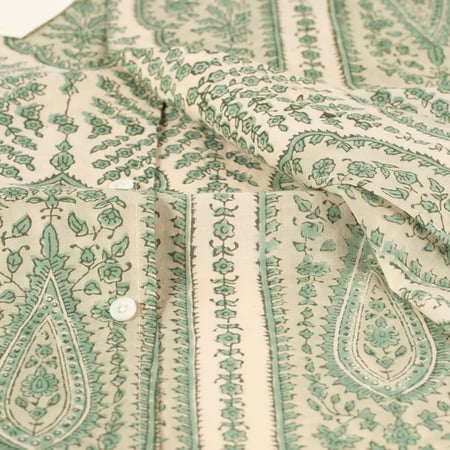 détail tissu Flâneurs_KARDO x FLÂNEURS Shirt BP109 paisley green_Vignette