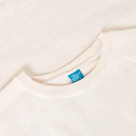 Image of wanderers GOOD ON thick short sleeve Heavy Raglan Pocket Tee in natural color.